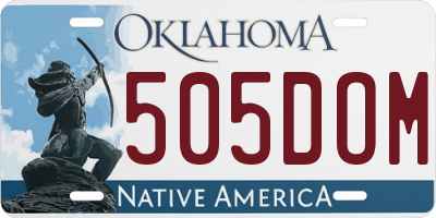 OK license plate 505DOM