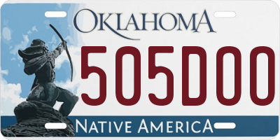 OK license plate 505DOO