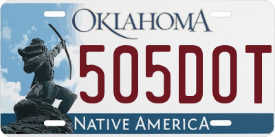 OK license plate 505DOT