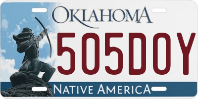 OK license plate 505DOY