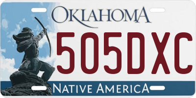 OK license plate 505DXC