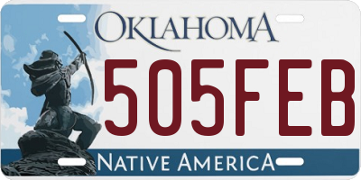 OK license plate 505FEB
