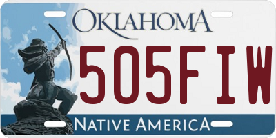 OK license plate 505FIW