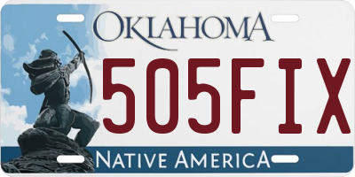 OK license plate 505FIX