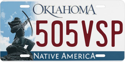 OK license plate 505VSP