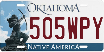 OK license plate 505WPY