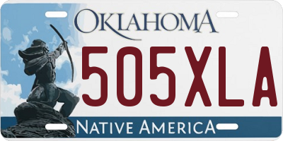 OK license plate 505XLA