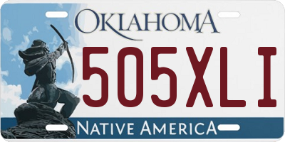 OK license plate 505XLI