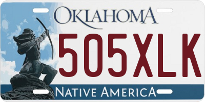 OK license plate 505XLK