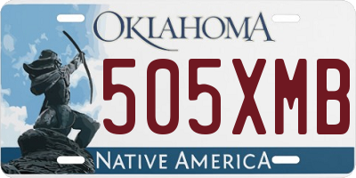 OK license plate 505XMB