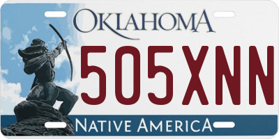 OK license plate 505XNN