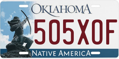 OK license plate 505XOF