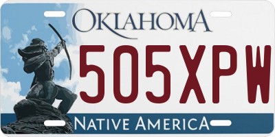 OK license plate 505XPW