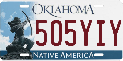 OK license plate 505YIY
