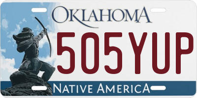 OK license plate 505YUP