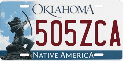 OK license plate 505ZCA