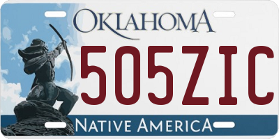 OK license plate 505ZIC