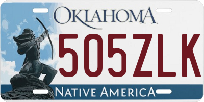 OK license plate 505ZLK