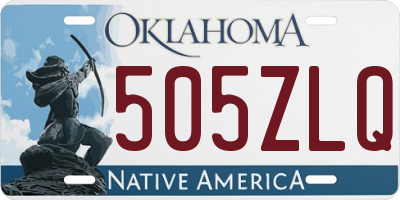 OK license plate 505ZLQ