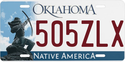 OK license plate 505ZLX