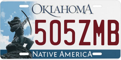 OK license plate 505ZMB