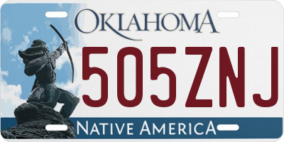 OK license plate 505ZNJ