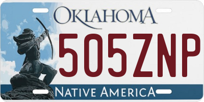 OK license plate 505ZNP