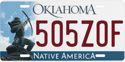 OK license plate 505ZOF