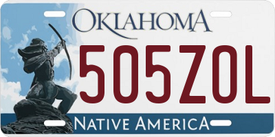 OK license plate 505ZOL