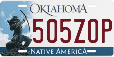 OK license plate 505ZOP