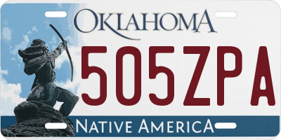 OK license plate 505ZPA