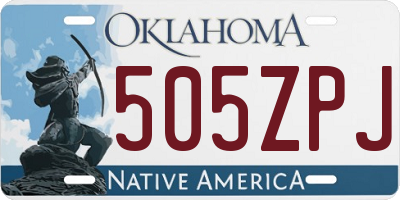 OK license plate 505ZPJ