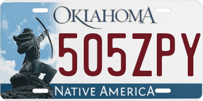 OK license plate 505ZPY