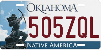 OK license plate 505ZQL