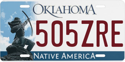 OK license plate 505ZRE
