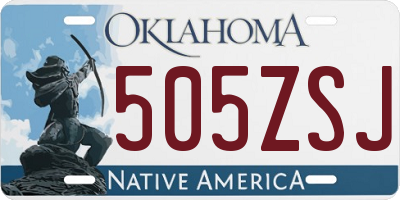 OK license plate 505ZSJ