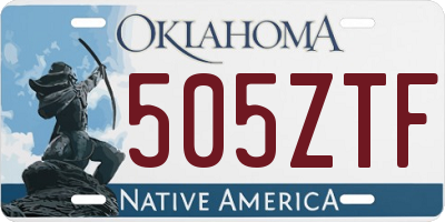 OK license plate 505ZTF