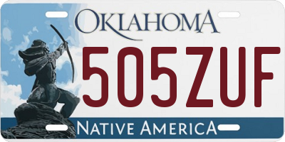 OK license plate 505ZUF