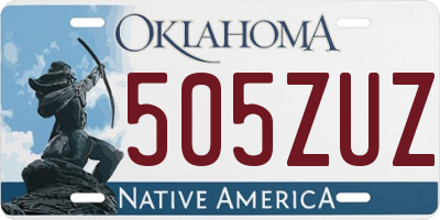 OK license plate 505ZUZ