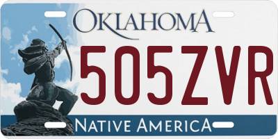 OK license plate 505ZVR