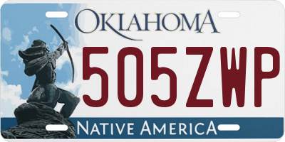 OK license plate 505ZWP