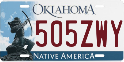 OK license plate 505ZWY