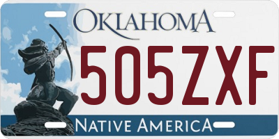 OK license plate 505ZXF