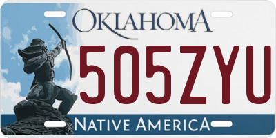 OK license plate 505ZYU