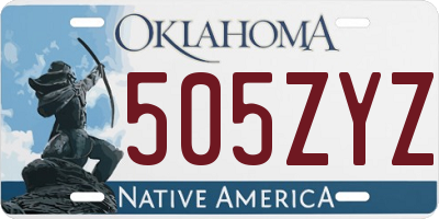 OK license plate 505ZYZ