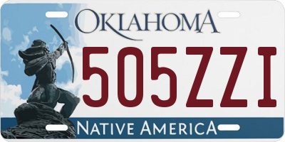 OK license plate 505ZZI