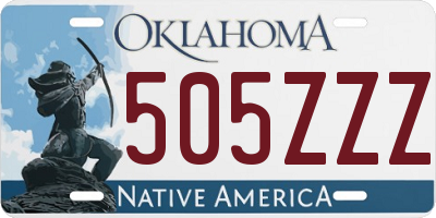 OK license plate 505ZZZ