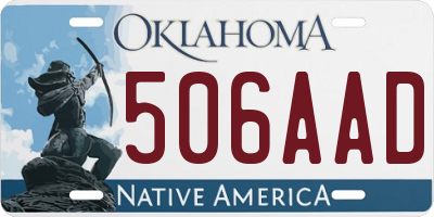 OK license plate 506AAD