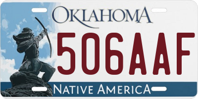 OK license plate 506AAF