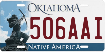 OK license plate 506AAI